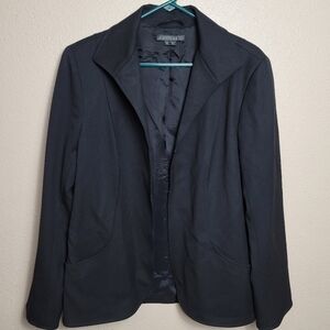 Lafayette 148 Black New York Virgin Wool Quiet Luxury Workwear Blazer Size 16